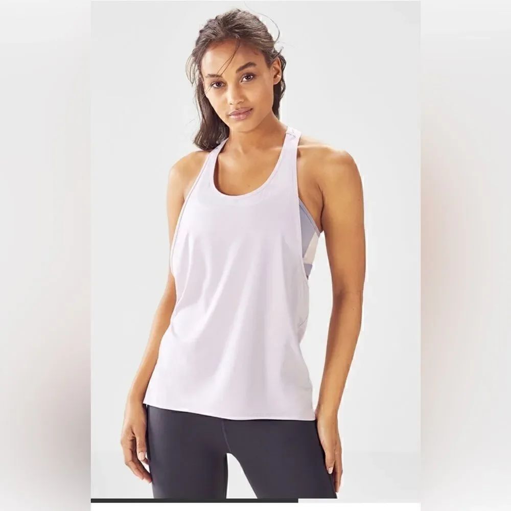 NEW Fabletics Peggy Tank *Retired Style* Racerback Relaxed Fit Tank, White Large